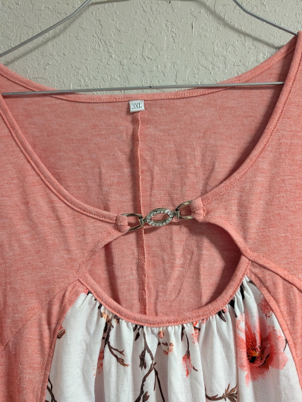 Floral Tunic Top 3xl Pink Coral Cottagecore Boho Festival Keyhole Fairy - Picture 2 of 10